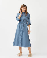 Minimum - Todis 7486 Midi Dress #Color_China Blue