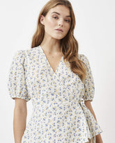Minimum - Elliat 8068 Short Sleeved-Blouse #Color_Broken White