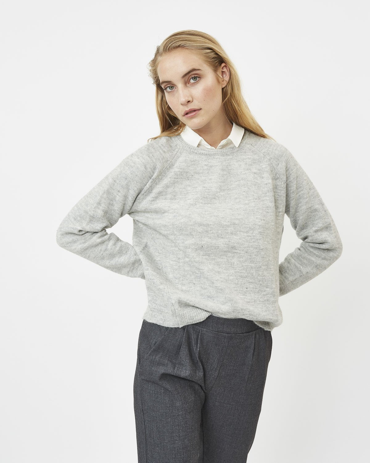 Minimum - Kita 0136a Pullover #Color_Light Grey