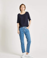 Minimum - Elvire Blouse 212 Short Sleeved Blouse #Color_Navy Blazer