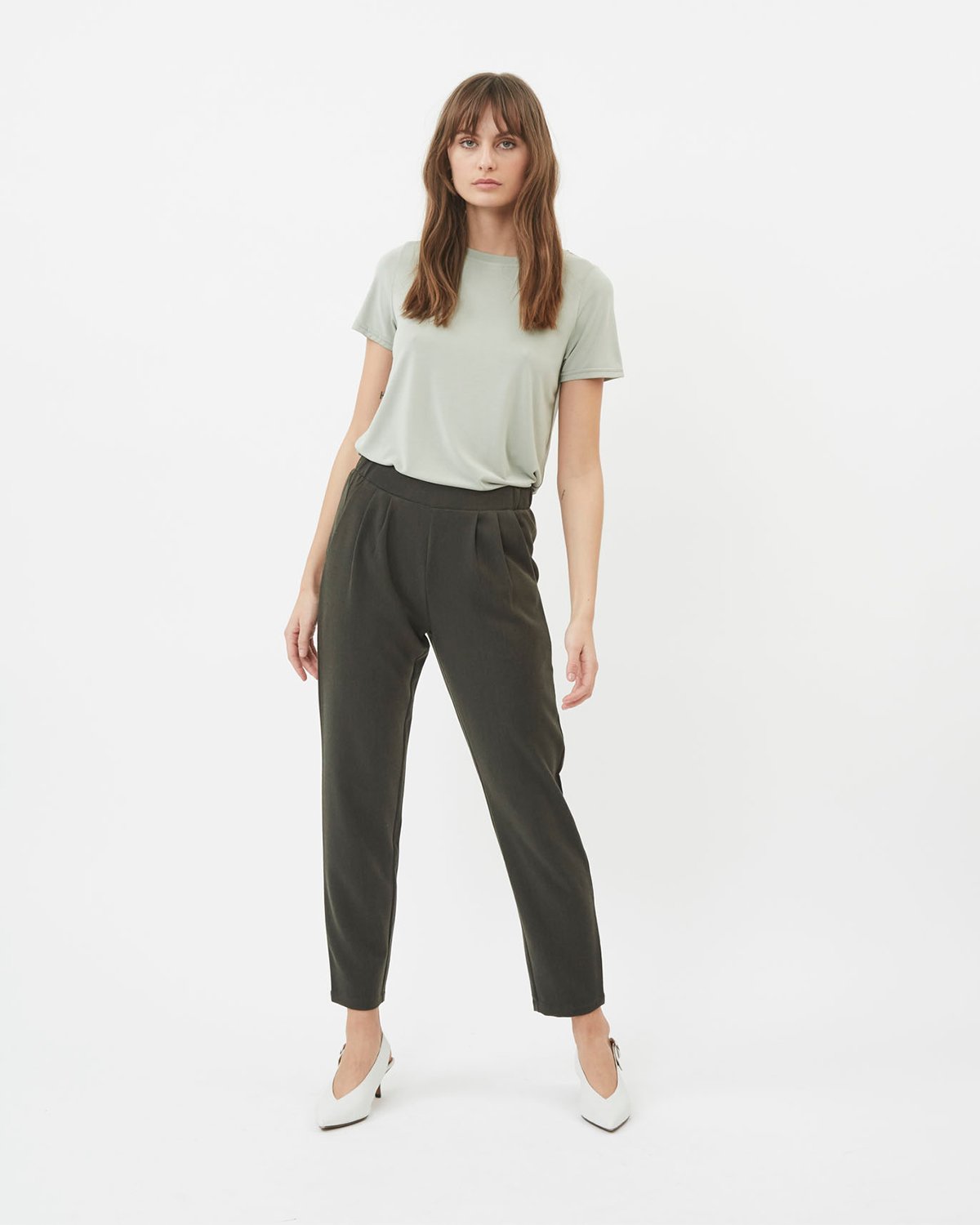 Minimum - Sofja e54 Casual Pants #Color_Racing Green