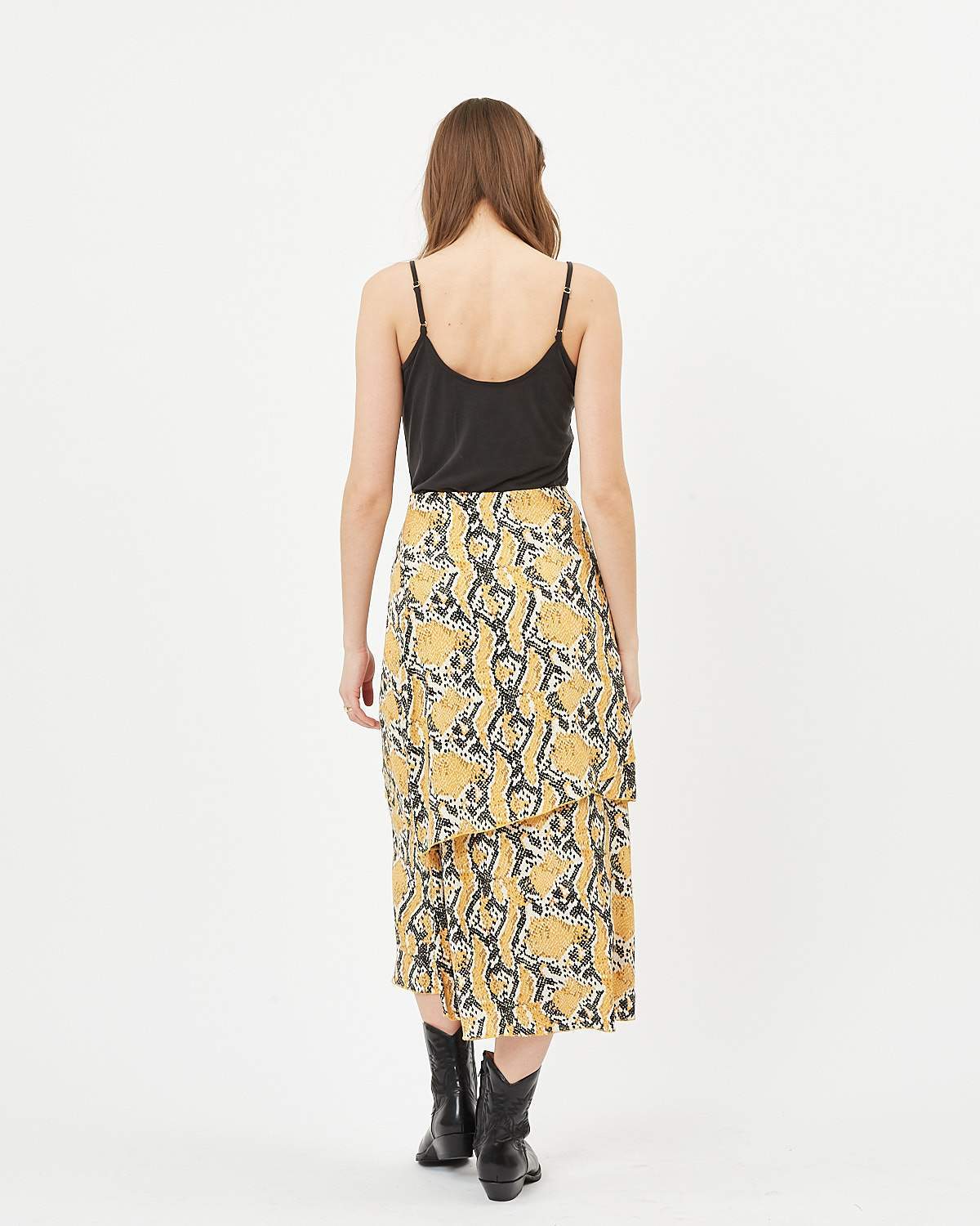 Minimum - Fusine 7053 Midi Skirts #Color_Sunflower