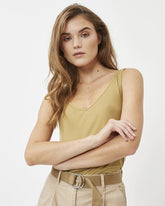 Minimum - Caysa 0263 Tank Top #Color_Khaki Green