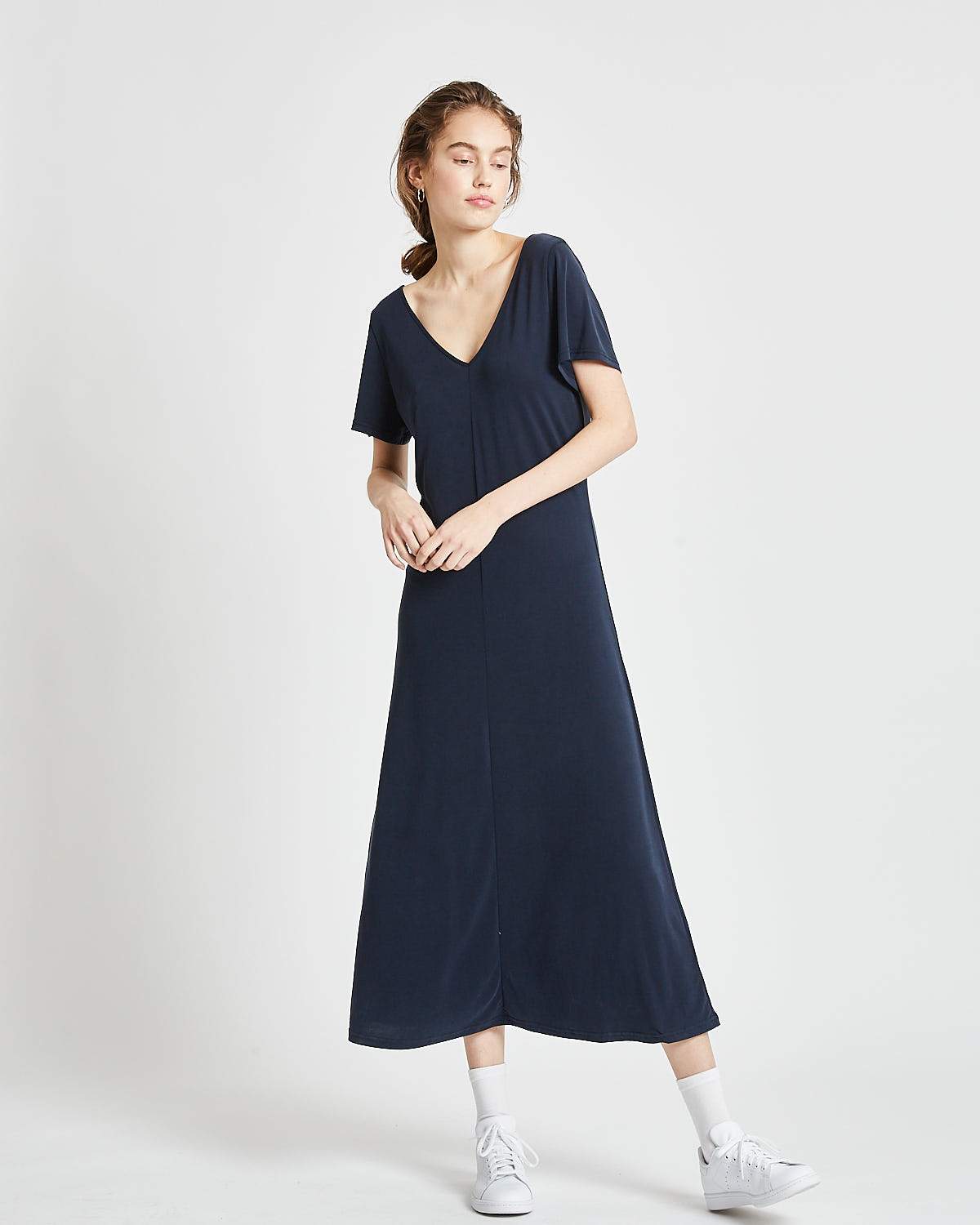 Minimum - Siah 0281 Midi Dress #Color_Navy Blazer