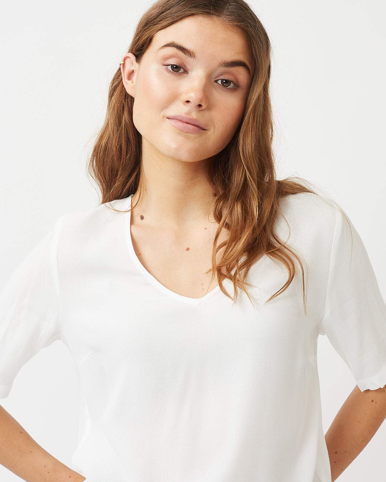 Elvire V-Neck 212 Short Sleeved Blouse