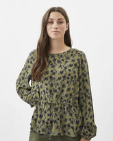 Minimum - Theaanna 7255 Long Sleeved Blouse #Color_Dark Olive