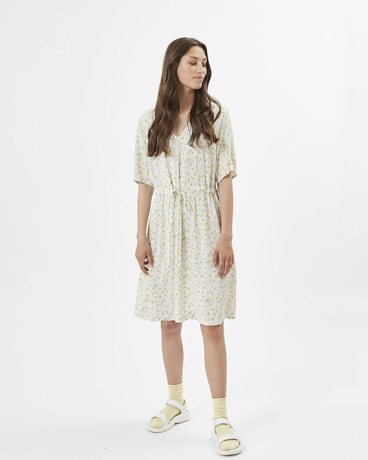 Minimum - Biolina 7458 Short Dress #Color_Broken White