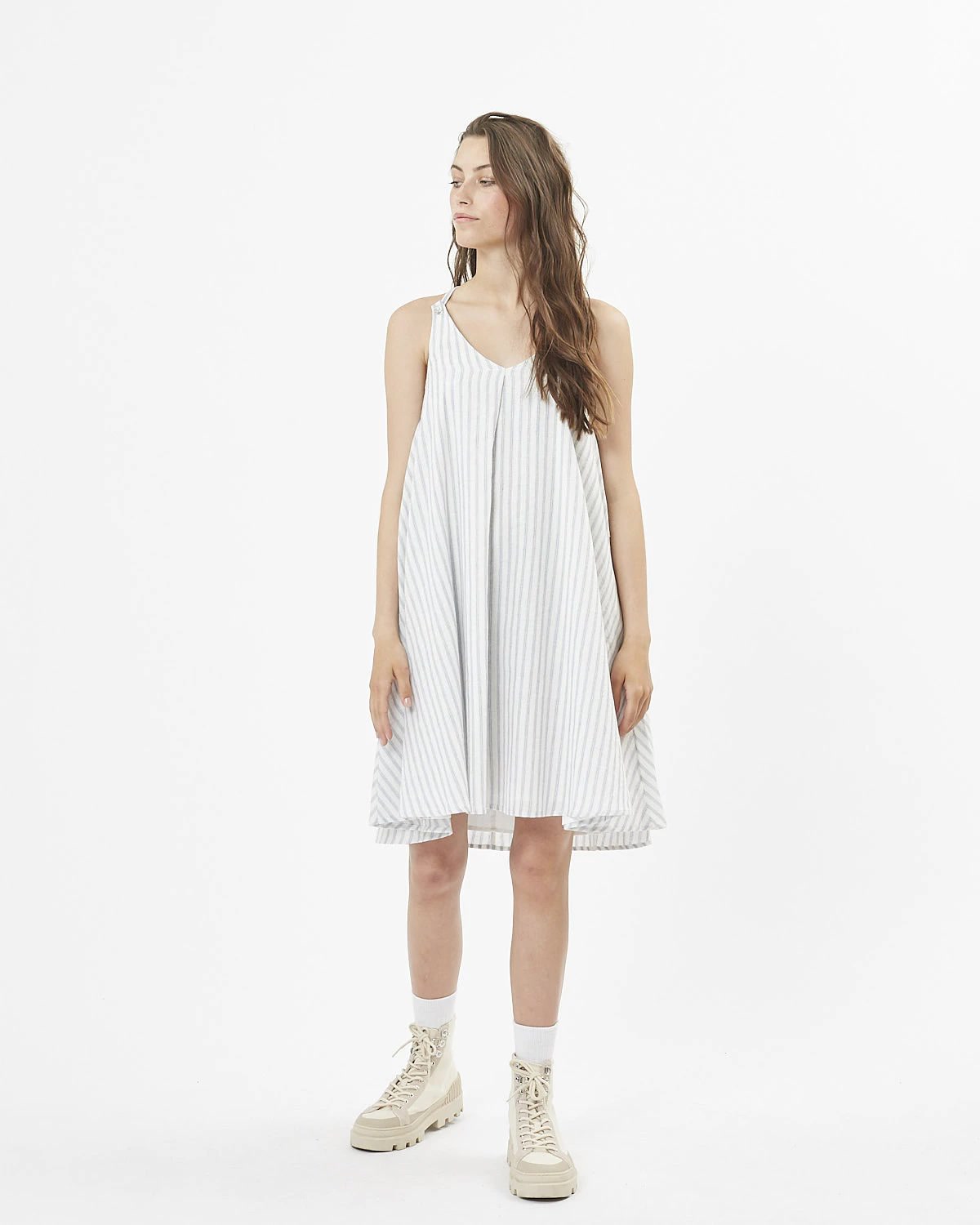 Minimum - Lollo 7488 Short Dress #Color_Broken White