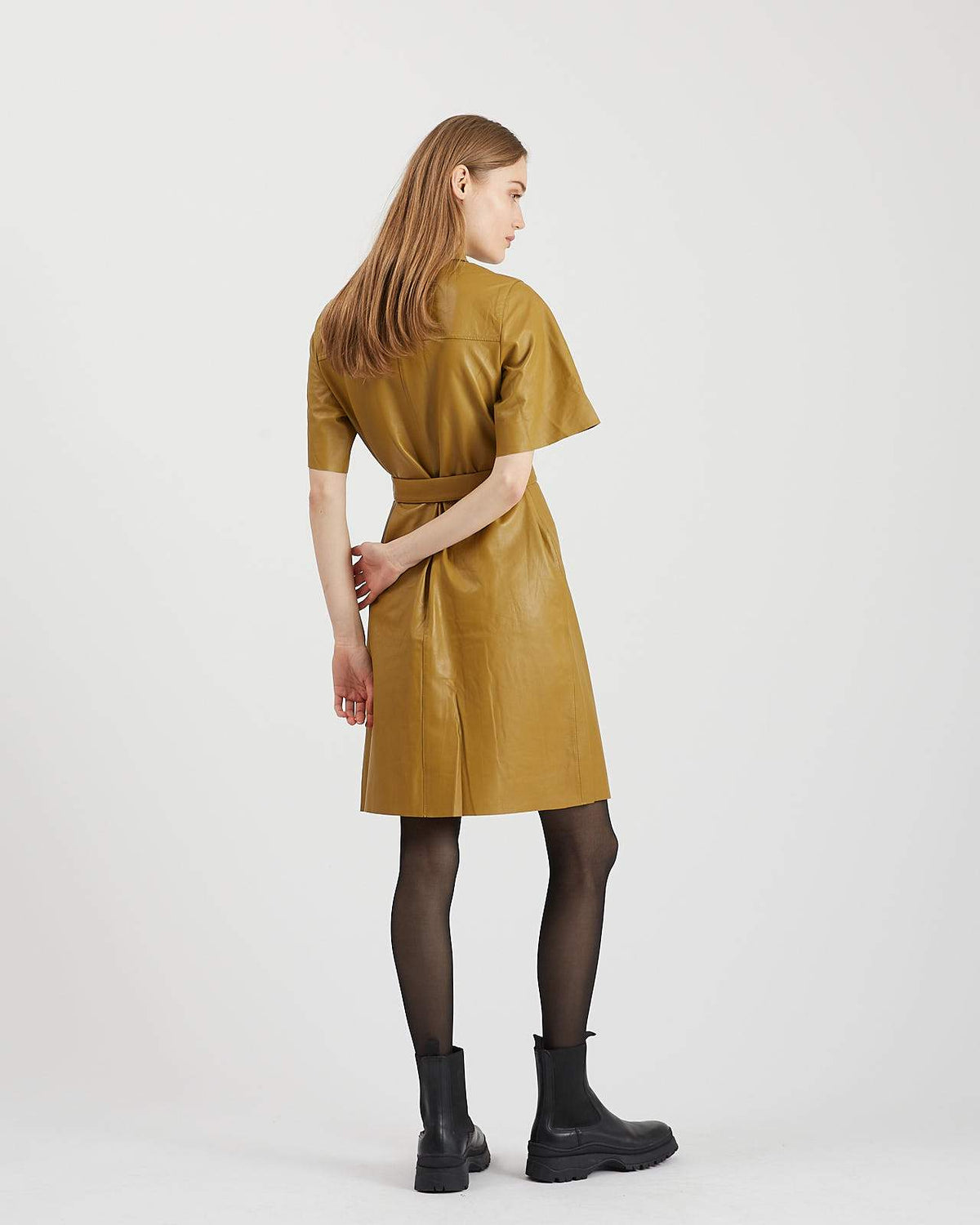 Minimum - Hollo 6527 Short Dress #Color_Dried Tobacco