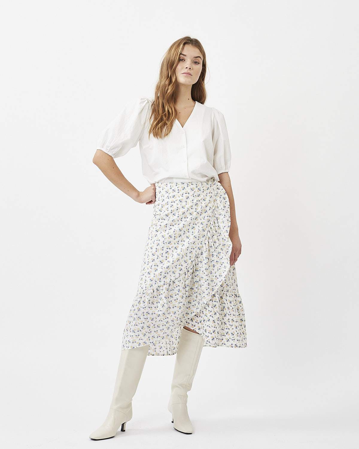 Minimum - Edithy 8068 Midi Skirts #Color_Broken White